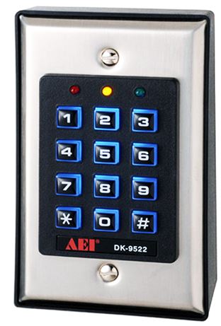 DK-9522A BL 12-24VDC/AC kódzár, 2 relé kimenet